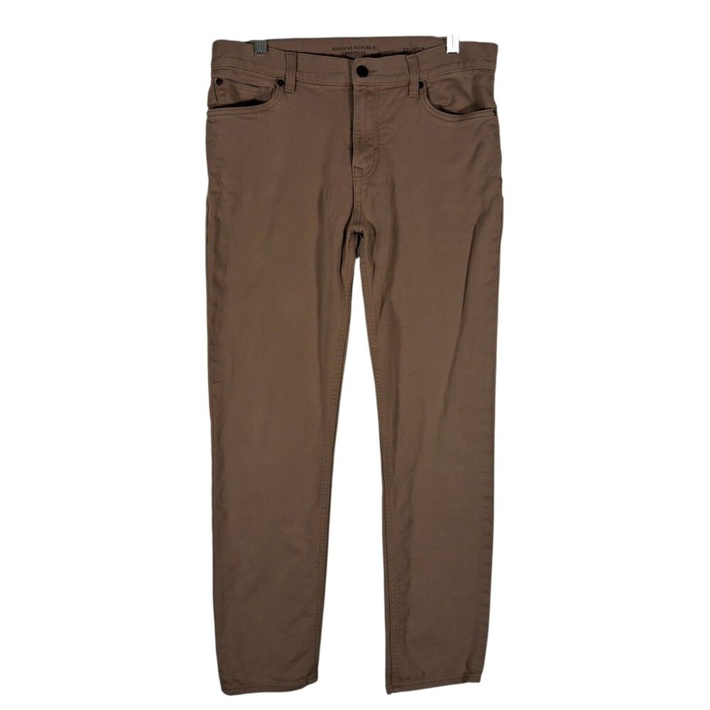 Banana Republic Traveler pants mens 32x30 beige tan slim fit straight leg chino
